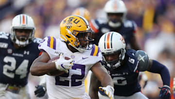 Clyde Edwards-Helaire, LSU Tigers. (Photo by Chris Graythen/Getty Images)