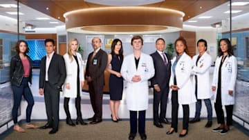 THE GOOD DOCTOR - ABC's "The Good Doctor" stars Paige Spara as Lea Dilallo, Nicholas Gonzalez as Dr. Neil Melendez, Fiona Gubelmann as Dr. Morgan Reznick, Richard Schiff as Dr. Aaron Glassman, Tamlyn Tomita as Allegra Aoki, Freddie Highmore as Dr. Shaun Murphy, Hill Harper as Dr. Marcus Andrews, Antonia Thomas as Dr. Claire Browne, Will Yun Lee as Dr. Alex Park, and Christina Chang as Dr. Audrey Lim. (ABC/Craig Sjodin)