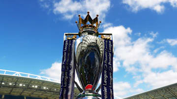 BRIGHTON, ENGLAND - AUGUST 12: The Premier League trophy is displayed inside the stadium before the Premier League match between Brighton and Hove Albion and Manchester City at Amex Stadium on August 12, 2017 in Brighton, England. (Photo by Dan Istitene/Getty Images)