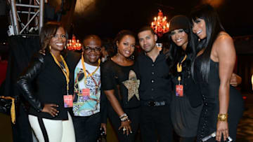 ATLANTA, GA - OCTOBER 26: 'Real Housewives of Atlanta' cast members Kandi Burruss, Derek J, Phaedra, Apollo Nida, Cynthia Bailey and Marlo Hampton attend Cirque du Soleil TOTEM Premiere at Atlantic Station on October 26, 2012 in Atlanta, Georgia. (Photo by Rick Diamond/Getty Images for Cirque du Soleil)
