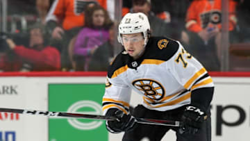 PHILADELPHIA, PA - DECEMBER 02: Charlie McAvoy #73 of the Boston Bruins skates against the Philadelphia Flyers on December 2, 2017 at the Wells Fargo Center in Philadelphia, Pennsylvania. (Photo by Len Redkoles/NHLI via Getty Images)