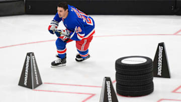 ST LOUIS, MISSOURI - JANUARY 24: Chris Kreider #20 of the New York Rangers skates in the Bridgestone NHL Fastest Skater competition as part of the 2020 NHL All-Star Skills competition at Enterprise Center on January 24, 2020 in St Louis, Missouri. (Photo by Brian Babineau/NHLI via Getty Images)