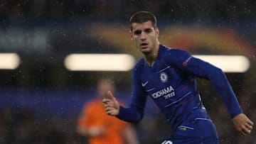 LONDON, ENGLAND - NOVEMBER 29: Alvaro Morata of Chelsea during the UEFA Europa League Group L match between Chelsea and PAOK at Stamford Bridge on November 29, 2018 in London, United Kingdom. (Photo by James Williamson - AMA/Getty Images)