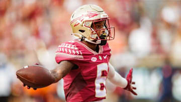 Florida State Seminoles wide receiver Keyshawn Helton celebrates a touchdown against the Syracuse Orange at Doak Campbell Stadium. Tallahassee Democrat.