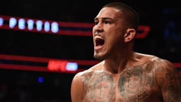 LAS VEGAS, NV - JULY 07: Anthony Pettis celebrates his win over Michael Chiesa in their lightweight fight during the UFC 226 event inside T-Mobile Arena on July 7, 2018 in Las Vegas, Nevada. (Photo by Josh Hedges/Zuffa LLC/Zuffa LLC via Getty Images)