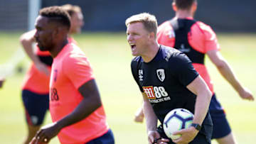 BOURNEMOUTH, ENGLAND - JULY 24: Bournemouth manager Eddie Howe shouts instructions during pre-season training at Vitality Stadium on July 24, 2018 in Bournemouth, England. (Photo by AFC Bournemouth/AFC Bournemouth via Getty Images)