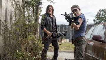 Norman Reedus as Daryl Dixon, Christian Serratos as Rosita Espinosa - The Walking Dead _ Season 8, Episode 15 - Photo Credit: Gene Page/AMC