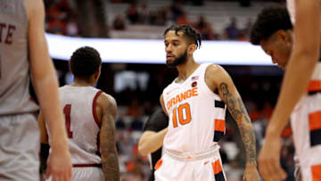 SYRACUSE, NEW YORK - NOVEMBER 13: Howard Washington #10 of the Syracuse Orange during the second half of an NCAA basketball game against the Colgate Raiders at the Carrier Dome on November 13, 2019 in Syracuse, New York. (Photo by Bryan Bennett/Getty Images)