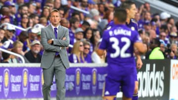 ORLANDO, FL - MARCH 05: Orlando head coach Jason Kreis is seen on the sideline during a MLS soccer match between New York City FC and Orlando City SC at the Orlando City Stadium on March 5, 2017 in Orlando, Florida. (Photo by Alex Menendez/Getty Images)