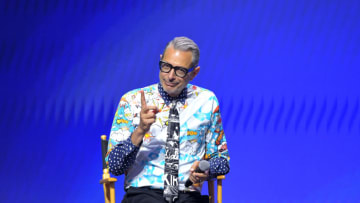 ANAHEIM, CALIFORNIA - AUGUST 23: Jeff Goldblum of “The World According To Jeff Goldblum” speaks onstage during the Disney+ Pavilion at Disney’s D23 EXPO 2019 in Anaheim, Calif. “The World According To Jeff Goldblum” will stream exclusively on Disney+, which launches on November 12. (Photo by Charley Gallay/Getty Images for Disney+)