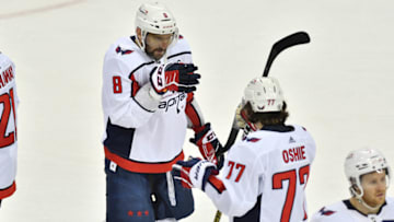 Alex Ovechkin, T.J. Oshie, Washington Capitals Mandatory Credit: Catalina Fragoso-USA TODAY Sports