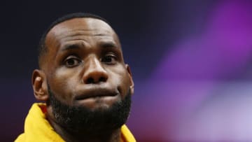 LOS ANGELES, CALIFORNIA - APRIL 05: LeBron James #23 of the Los Angeles Lakers looks on during a timeout in the first half of the game against the Los Angeles Clippers at Staples Center on April 05, 2019 in Los Angeles, California. NOTE TO USER: User expressly acknowledges and agrees that, by downloading and or using this photograph, User is consenting to the terms and conditions of the Getty Images License Agreement. (Photo by Yong Teck Lim/Getty Images)
