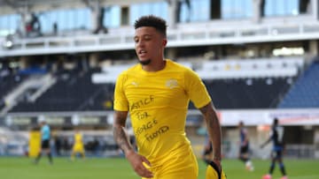 Jadon Sancho inspired Borussia Dortmund to victory (Photo by LARS BARON/POOL/AFP via Getty Images)
