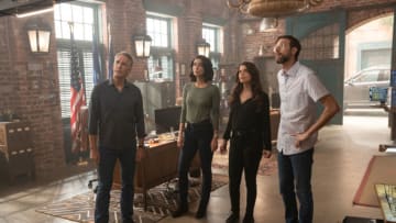 "Convicted" - After Eddie Barrett (Eddie Cahill) provides an alibi witness, Pride and the team are more determined than ever to find a break in the case and avenge Lasalle's murder, on "NCIS: NEW ORLEANS," Tuesday, Nov. 26 (10:00-11:00 PM, ET/PT) on the CBS Television Network. Pictured L-R: Scott Bakula as Special Agent Dwayne Pride, Necar Zadegan as Special Agent Hannah Khoury, Vanessa Ferlito as FBI Special Agent Tammy Gregorio, and Rob Kerkovich as Forensic Scientist Sebastian Lund Photo: Sam Lothridge/CBS ©2019 CBS Broadcasting, Inc. All Rights Reserved