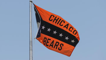 Jun 14, 2022; Lake Forest, Illinois, USA; Chicago Bears flag is seen during minicamp at Halas Hall. Mandatory Credit: Kamil Krzaczynski-USA TODAY Sports