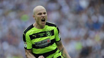 LONDON, ENGLAND - MAY 29: Huddersfield Town's Aaron Mooy celebrates his successful penalty during the shoot out in the EFL Sky Bet Championship Play-Off Final victory over Reading at Wembley Stadium on May 29, 2017 in London, England. (Photo by Ashley Western - CameraSport via Getty Images)