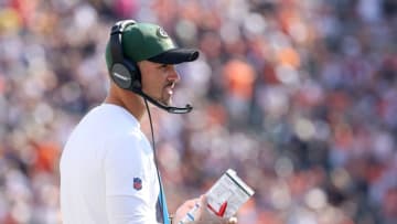 CINCINNATI, OHIO - OCTOBER 10: Head coach Matt LaFleur of the Green Bay Packers looks on during the second half against the Cincinnati Bengals at Paul Brown Stadium on October 10, 2021 in Cincinnati, Ohio. (Photo by Andy Lyons/Getty Images)