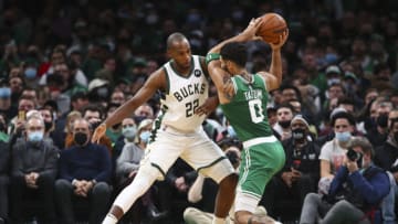 The Boston Celtics are catching a break on Christmas day with the Milwaukee Bucks being without their 3x All-Star second option (Photo by Adam Glanzman/Getty Images)