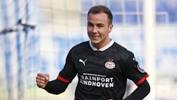 Mario Gotze of PSV celebrates after scoring (Photo by ANP Sport via Getty Images)