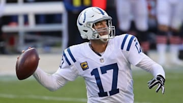 CHICAGO, ILLINOIS - OCTOBER 04: Philip Rivers #17 of the Indianapolis Colts passes against the Chicago Bears at Soldier Field on October 04, 2020 in Chicago, Illinois. The Colts defeated the Bears 19-11. (Photo by Jonathan Daniel/Getty Images)