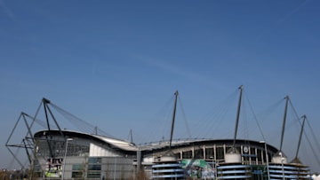 MANCHESTER, ENGLAND - APRIL 20: General view outside the stadium ahead of the Premier League match between Manchester City and Tottenham Hotspur at Etihad Stadium on April 20, 2019 in Manchester, United Kingdom. (Photo by Alex Livesey/Getty Images)