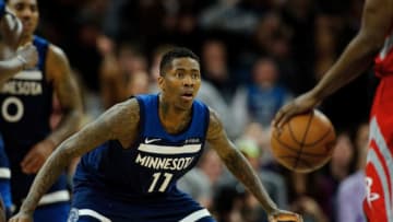 MINNEAPOLIS, MN - MARCH 18: Jamal Crawford #11 of the Minnesota Timberwolves defends against the Houston Rockets during the game on March 18, 2018 at the Target Center in Minneapolis, Minnesota. NOTE TO USER: User expressly acknowledges and agrees that, by downloading and or using this Photograph, user is consenting to the terms and conditions of the Getty Images License Agreement. (Photo by Hannah Foslien/Getty Images)
