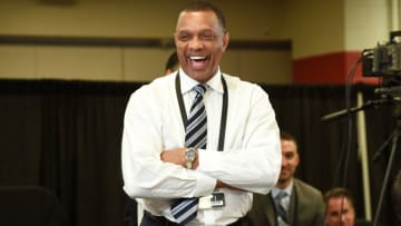 CHICAGO, IL - MAY 14: Head Coach Alvin Gentry of the New Orleans Pelicans smiles during the 2019 NBA Draft Lottery on May 14, 2019 at the Chicago Hilton in Chicago, Illinois. NOTE TO USER: User expressly acknowledges and agrees that, by downloading and/or using this photograph, user is consenting to the terms and conditions of the Getty Images License Agreement. Mandatory Copyright Notice: Copyright 2019 NBAE (Photo by Randy Belice/NBAE via Getty Images)