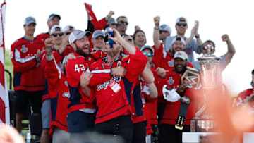 Brooks Orpik, Tom Wilson, Washington Capitals Mandatory Credit: Geoff Burke-USA TODAY Sports