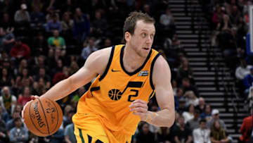 SALT LAKE CITY, UT - NOVEMBER 25: Joe Ingles #2 of the Utah Jazz drives to the basket against the Milwaukee Bucks in the first half at Vivint Smart Home Arena on November 25, 2017 in Salt Lake City, Utah. (Photo by Gene Sweeney Jr./Getty Images)