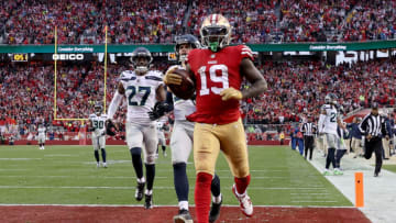 Deebo Samuel, San Francisco 49ers, Seattle Seahawks. (Photo by Ezra Shaw/Getty Images)