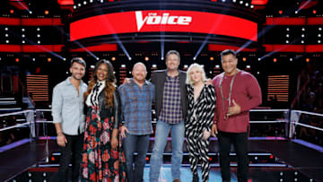 THE VOICE -- "Knockout Rounds" -- Pictured: (l-r) Mitchell Lee, Keisha Renee, Red Marlow, Blake Shelton, Chloe Kohanski, Esera Tuaolo -- (Photo by: Trae Patton/NBC)