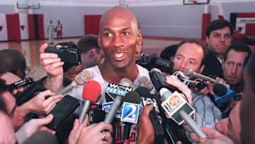 Michael Jordan on the Sixers? (Photo credit should read BRIAN BAHR/AFP via Getty Images)