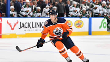 EDMONTON, AB - OCTOBER 30: Ryan Strome #18 of the Edmonton Oilers skates during the game against the Minnesota Wild on October 30, 2018 at Rogers Place in Edmonton, Alberta, Canada. (Photo by Andy Devlin/NHLI via Getty Images)