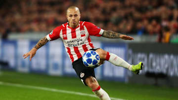 EINDHOVEN, NETHERLANDS - NOVEMBER 28: Angelino of PSV in action during the Group B match of the UEFA Champions League between PSV and FC Barcelona at Philips Stadion on November 28, 2018 in Eindhoven, Netherlands. (Photo by Dean Mouhtaropoulos/Getty Images)