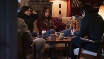 In The Dark -- "My Pride and Joy" -- Image Number: ITD213b_0006r -- Pictured (L-R): Casey Deidrick as Max Parish, Brooke Markham as Jess Damon, Perry Mattfeld as Murphy Mason and Morgan Krantz as Felix Bell -- Photo: Brendan Adam-Zwelling/The CW -- © 2020 The CW Network, LLC. All Rights Reserved.