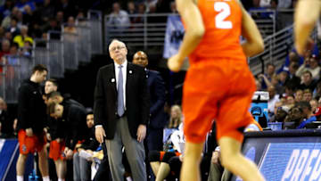 OMAHA, NE - MARCH 23: Head coach Jim Boeheim of the Syracuse Orange reacts against the Duke Blue Devils during the first half in the 2018 NCAA Men's Basketball Tournament Midwest Regional at CenturyLink Center on March 23, 2018 in Omaha, Nebraska. (Photo by Jamie Squire/Getty Images)