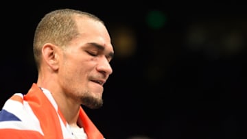 AUSTIN, TX - FEBRUARY 18: Yancy Medeiros reacts after being defeated by Donald Cerrone in their welterweight bout during the UFC Fight Night event at Frank Erwin Center on February 18, 2018 in Austin, Texas. Cerrone won by KO. (Photo by Josh Hedges/Zuffa LLC/Zuffa LLC via Getty Images)