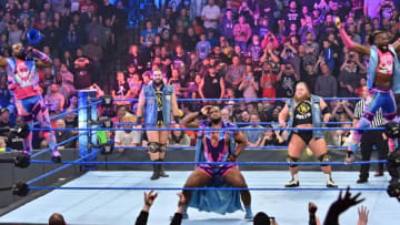Heavy Machinery and The New Day teamed up on the October 18, 2019 edition of WWE Friday Night SmackDown. Photo: WWE.com