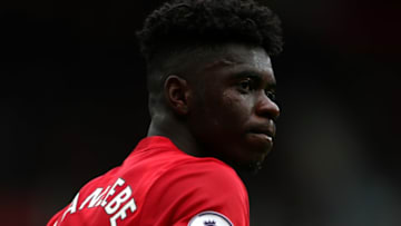 MANCHESTER, ENGLAND - MAY 21: Axel Tuanzebe of Manchester United during the Premier League match between Manchester United and Crystal Palace at Old Trafford on May 21, 2017 in Manchester, England. (Photo by Dave Thompson/Getty Images)