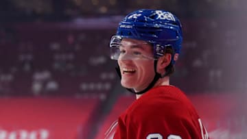 Jun 6, 2021; Montreal, Quebec, CAN; Montreal Canadiens Cole Caufield. Mandatory Credit: Eric Bolte-USA TODAY Sports