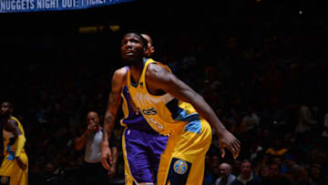 DENVER, CO - DECEMBER 2: Kenneth Faried #35 of the Denver Nuggets boxes out against the Los Angeles Lakers on December 2, 2017 at the Pepsi Center in Denver, Colorado. NOTE TO USER: User expressly acknowledges and agrees that, by downloading and/or using this Photograph, user is consenting to the terms and conditions of the Getty Images License Agreement. Mandatory Copyright Notice: Copyright 2017 NBAE (Photo by Bart Young/NBAE via Getty Images)