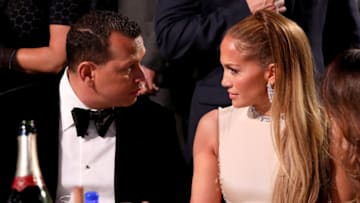 SANTA MONICA, CALIFORNIA - JANUARY 12: (L-R) Alex Rodriguez and Jennifer Lopez attend the 25th Annual Critics' Choice Awards at Barker Hangar on January 12, 2020 in Santa Monica, California. (Photo by Ari Perilstein/Getty Images for Niche lmport Co.)