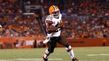 Aug 23, 2014; Cleveland, OH, USA; Cleveland Browns running back Chris Ogbonnaya (25) runs the ball against the St. Louis Rams at FirstEnergy Stadium. Mandatory Credit: Rick Osentoski-USA TODAY Sports