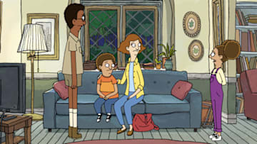 Owen (voiced by Leslie Odom, Jr.), Cole (voiced by Tituss Burgess), Paige (voiced by Kathryn Hahn) and Molly (voiced by Kristen Bell) in “Central Park,” premiering May 29 on Apple TV+.