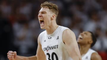Cincinnati Bearcats Viktor Lakhin reacts against the Georgia Bulldogs at Fifth Third Arena. Getty Images.