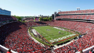 Apr 16, 2016; Athens, GA, USA; General view of Sanford Stadium during the first half of the Georgia Bulldogs Spring Game at Sanford Stadium. Mandatory Credit: Brett Davis-USA TODAY Sports