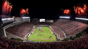 BLACKSBURG, VA - SEPTEMBER 30: A general view of Lane Stadium prior to the game between the Virginia Tech Hokies and Clemson Tigers on September 30, 2017 in Blacksburg, Virginia. (Photo by Michael Shroyer/Getty Images)