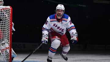 COLUMBUS, OH - JANUARY 13: Mats Zuccarello #36 of the New York Rangers skates against the Columbus Blue Jackets on January 13, 2019 at Nationwide Arena in Columbus, Ohio. (Photo by Jamie Sabau/NHLI via Getty Images)