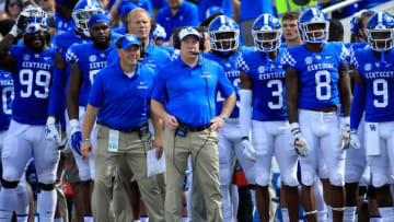 LEXINGTON, KY - SEPTEMBER 01: Mark Stoops the head coach of the Kentucky Wildcats watches the action against the Central Michigan Chippewas at Commonwealth Stadium on September 1, 2018 in Lexington, Kentucky. (Photo by Andy Lyons/Getty Images)