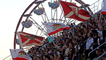 SACRAMENTO, UNITED STATES - JULY 14 : Sacramento fans show their support during the Pre Season Friendly match between Sacramento Republic and Sunderland AFC on day 3 of the a Pre-Season Tour of the USA and Canada at Bonney Field on July 14, 2015 in Sacramento, United States. (Photo by Ian Horrocks/Sunderland AFC via Getty Images)